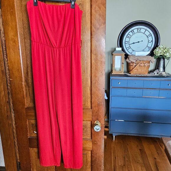 Lucy Diamonds Women's 3X Red Romper Jumpsuit Fair to Good Condition - Picture 2 of 10
